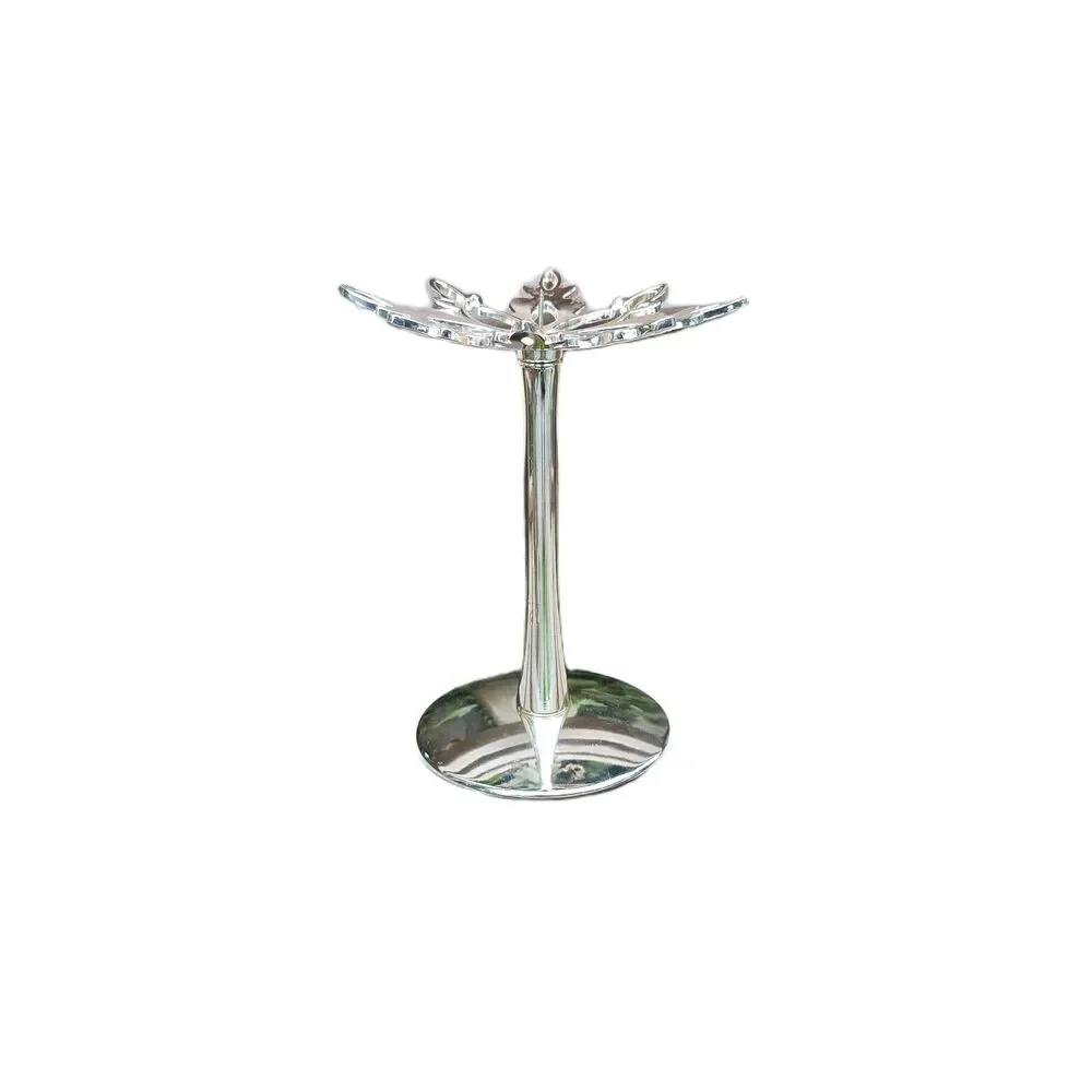 Vintage Silver Plated Snowflake Candle Holder Pedestal Taper Stand Christmas